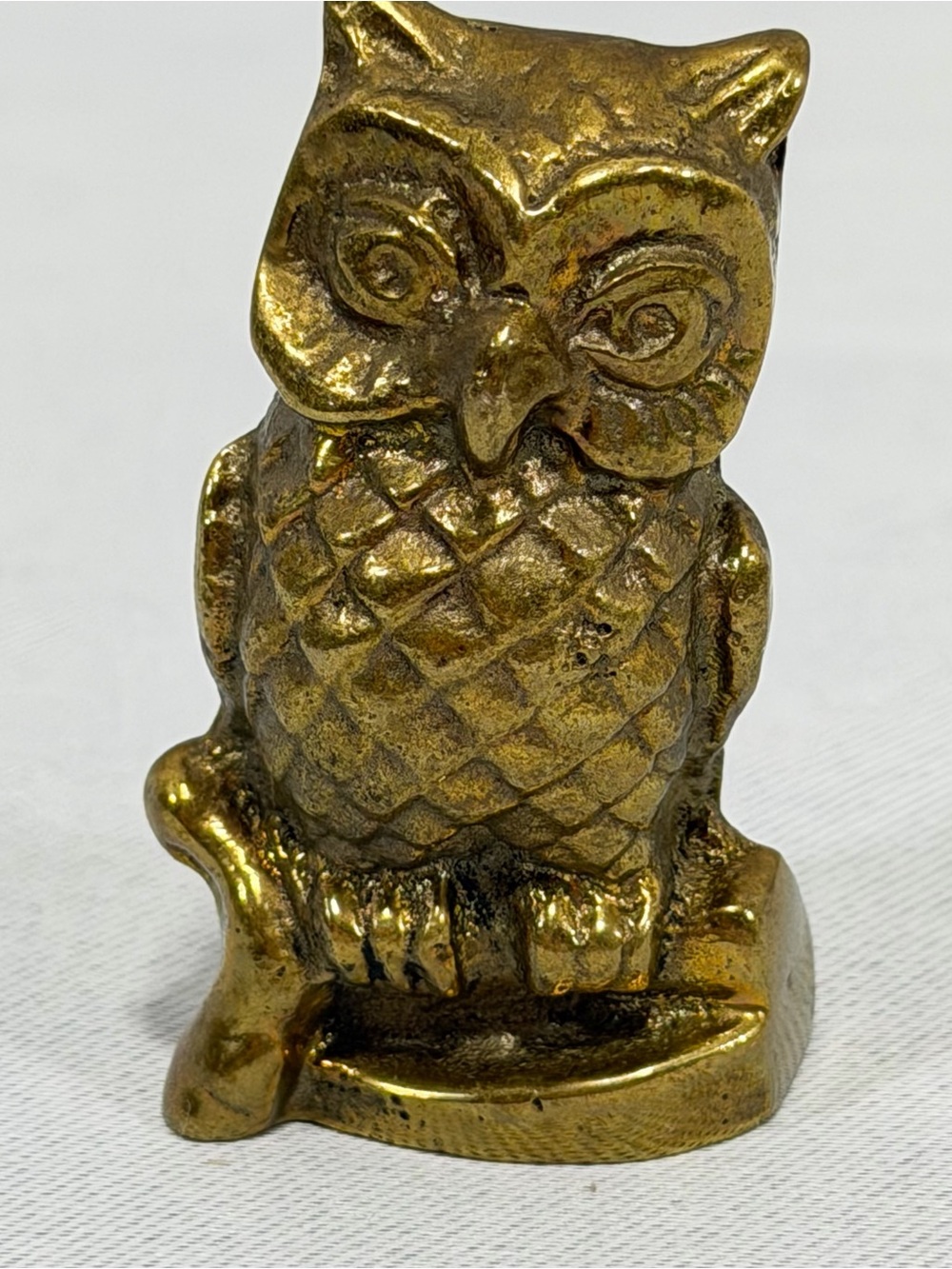 Vintage Brass Owl Mini Figurine Trinkets 2” X 1” - Picture 2 of 11